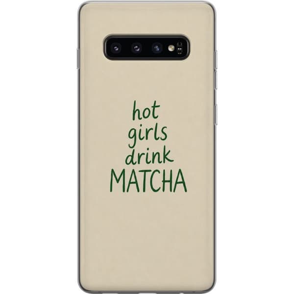 Kompatibelt Mobildeksel til Samsung Galaxy S10 Matcha-jenter beige