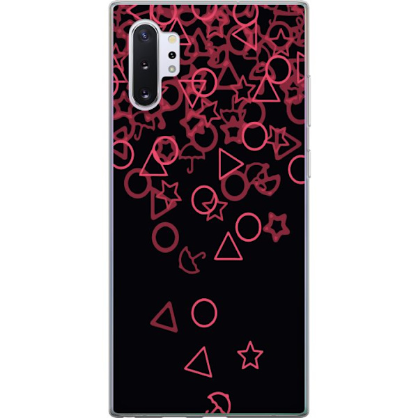 Samsung Galaxy Note10+ Genomskinligt Skal Squid Game Ikoner Serie Design Populärt TV Spel Ikoner Grafiskt Motiv Asiatisk Trend Dramaserie