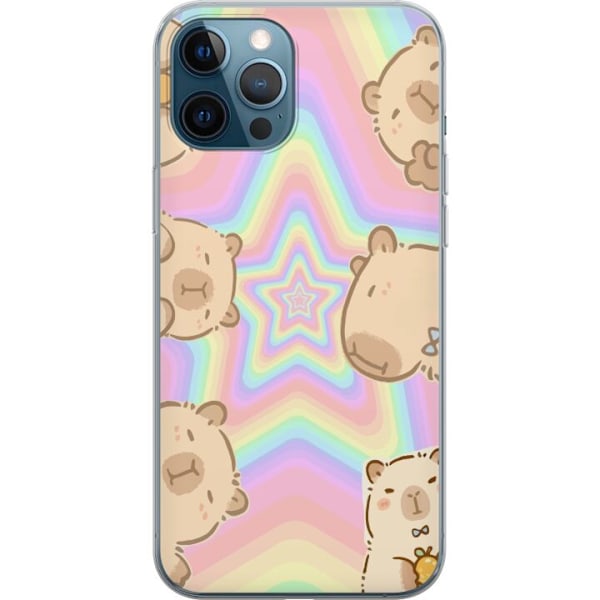 Apple iPhone 12 Pro Genomskinligt Skal Kawaii Capybara Galaxy Söt Anime Djur Rymdmotiv Kawaii Trend Present TikTok Design