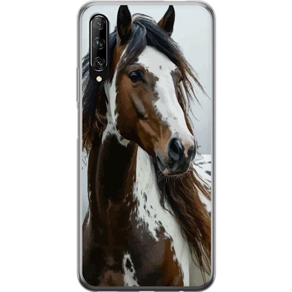 Huawei P smart Pro 2019 Genomskinligt Skal Häst Djurmotiv Grafisk Design Natur Kraftfullt Motiv Populär Väggkonst Djurtema Ridning
