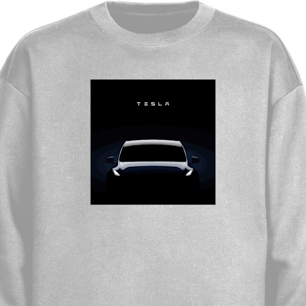 Sweatshirt til Voksne | Klassisk Collegebluse Tesla grå S