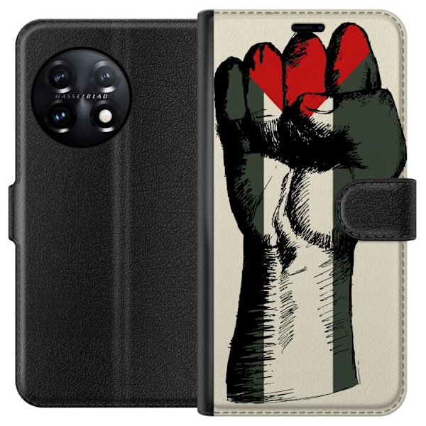 OnePlus 11 Plånboksfodral Hand knuten i Palestinas färger – kraftfull symbol för frihetsrörelsen