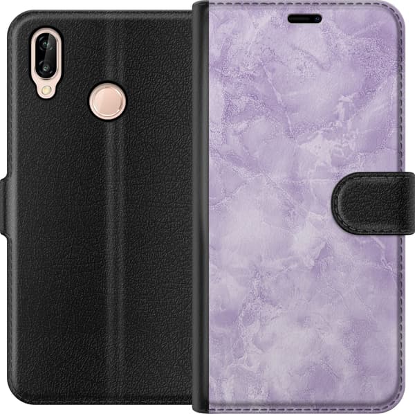 Kompatibelt Lommeboketui til Huawei P20 lite Marmor