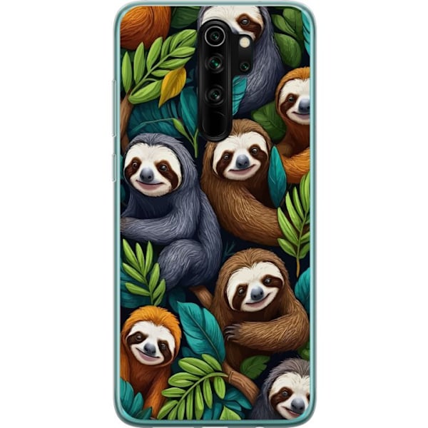 Xiaomi Redmi Note 8 Pro  Läpinäkyvä kuori Sengångarstil - rentoutunut muotoilu söpöllä laiskiaalla