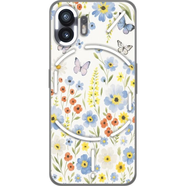 Nothing Phone (2) Gennemsigtig cover Sommerblomster