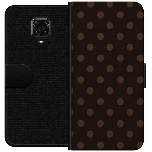 Kompatibelt Plånboksfodral till Xiaomi Redmi Note 9 Pro Mocha Dots brun