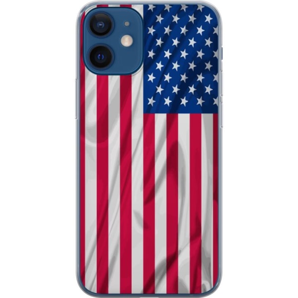 Apple iPhone 12  Läpinäkyvä kuori USA lippu