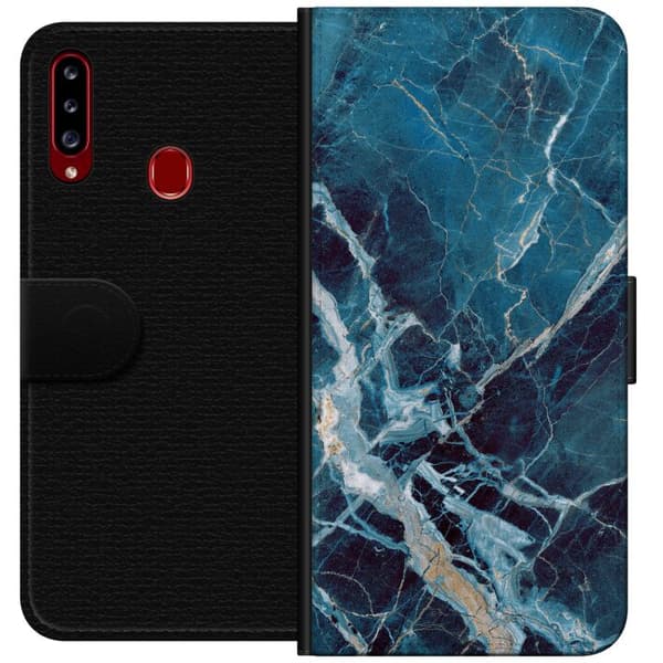 Kompatibelt Plånboksfodral till Samsung Galaxy A20s Marmor