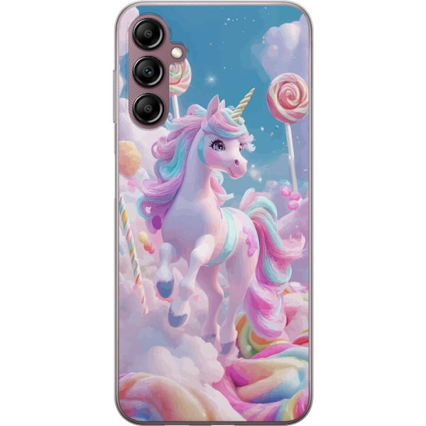 Samsung Galaxy A14 5G Genomskinligt Skal Enhörning Candy Pastell Kawaii Motiv Söt Populär Färg Grafiskt Trend Barn Motiv Fantasy Art