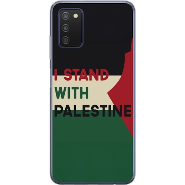 Samsung Galaxy A03s Genomskinligt Skal Stand with Palestine – solidaritetsdesign med starkt budskap