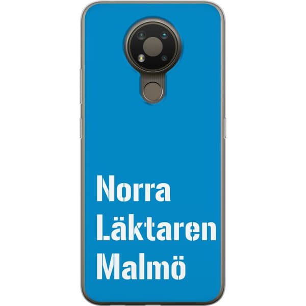 Kompatibelt Mobildeksel til Nokia 3.4 Minimalistisk blå tekstdesign med Malmö-tema og moderne typografisk stil blå