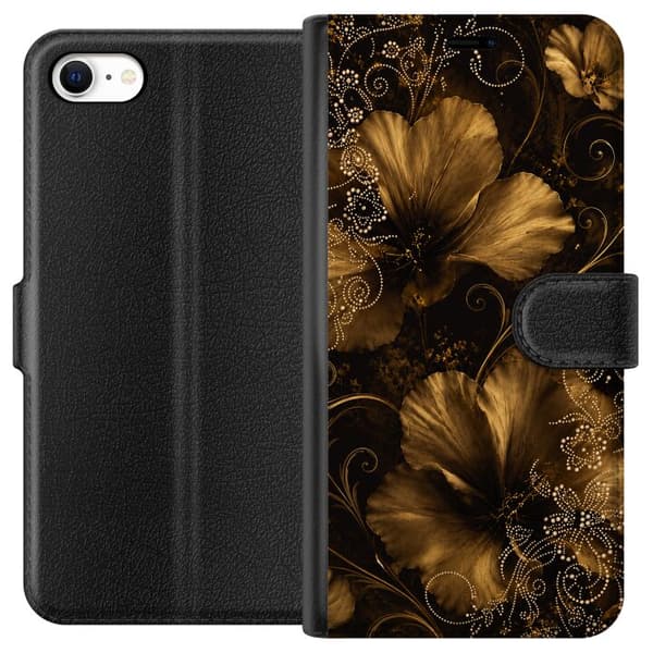 Kompatibelt Plånboksfodral till Apple iPhone 6s Guldfärgade blommor guld