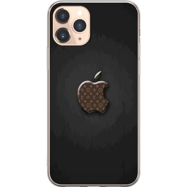 Kompatibelt Mobildeksel til Apple iPhone 11 Pro Mørkt minimalistisk design med eplesymbol og luksuriøst monogrammønster