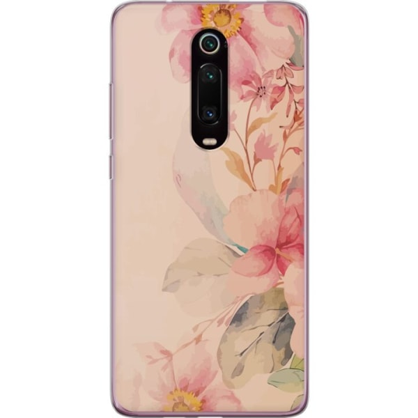Xiaomi Mi 9T Pro  Gennemsigtig cover Farverige Blomster