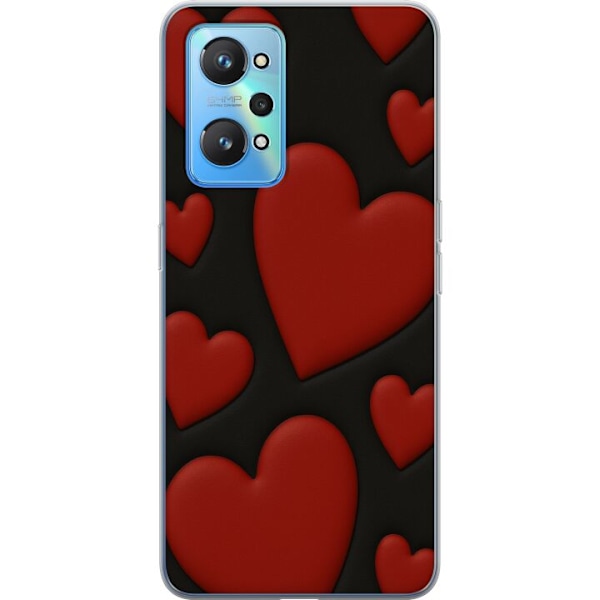Realme GT Neo2 Läpinäkyvä kuori Punaiset Samettisydämet