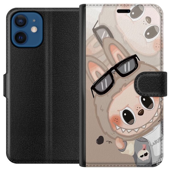 Apple iPhone 12  Tegnebogsetui Labubu Rainbow Chaos