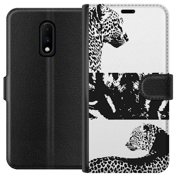 OnePlus 7 Tegnebogsetui Leopard Faces