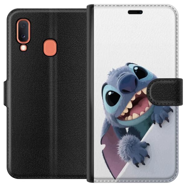 Kompatibelt Lommeboketui til Samsung Galaxy A20e Glad Stitch