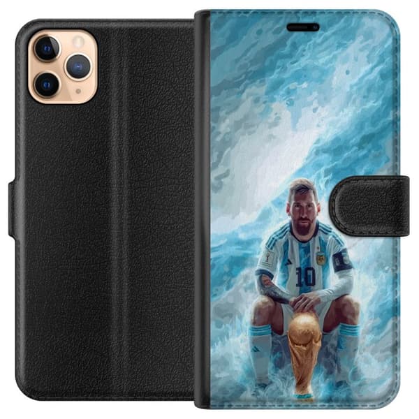 Kompatibel Tegnebogsetui til Apple iPhone 11 Pro Max Lionel Messi Världsmästare blå