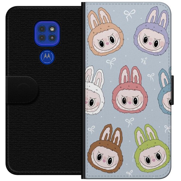 Motorola Moto G9 Play Tegnebogsetui Labubu Star mønster