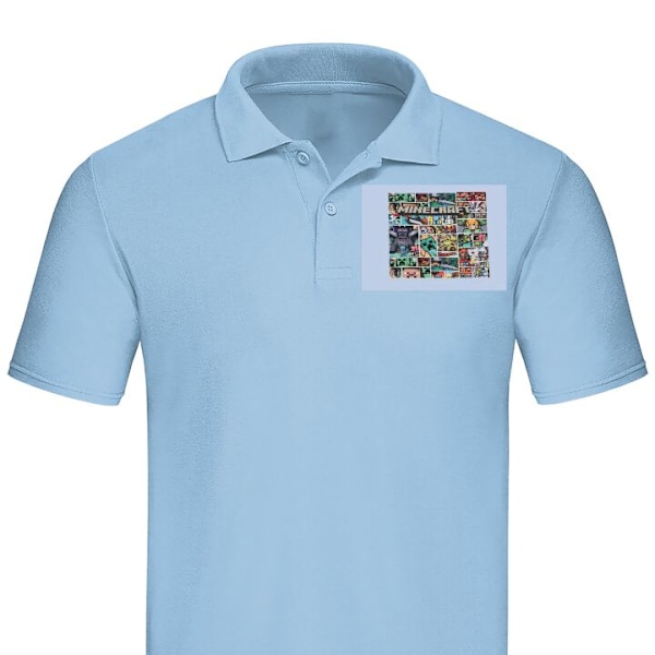Piké för Vuxen | Elegant Pikétröja Minecraft Art Ljusblå Medium
