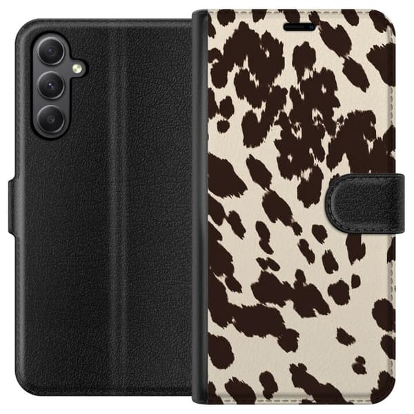 Kompatibelt Plånboksfodral till Samsung Galaxy S23 FE Beige djurfläckar beige