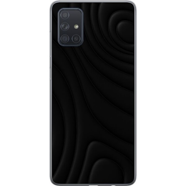 Samsung Galaxy A71 Gennemsigtig cover Sorte Bølger