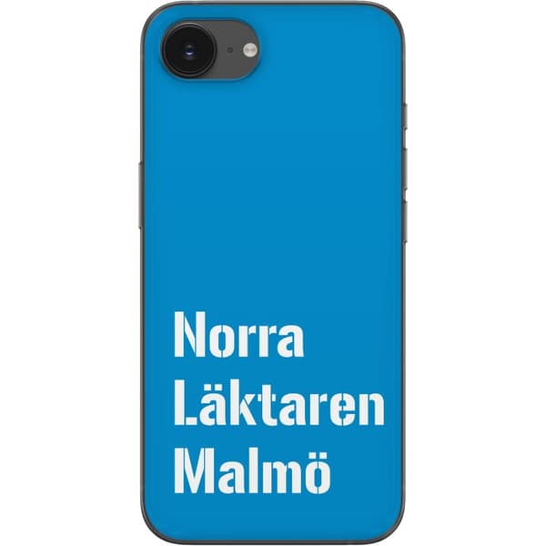 Kompatibelt Mobildeksel til Apple iPhone 16e Minimalistisk blå tekstdesign med Malmö-tema og moderne typografisk stil blå