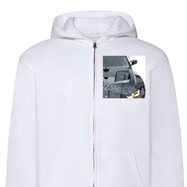 Zip-Hoodie | Huvtröja med Dragkedja för Vuxna BMW vit XXL