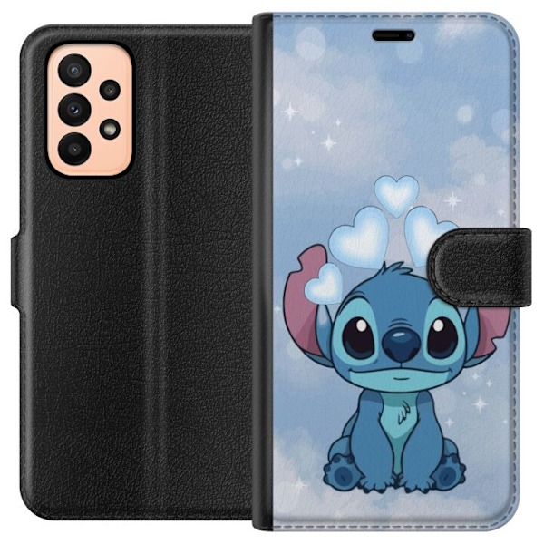 Samsung Galaxy A23 Lompakkokotelo Stitch Hyppäävä Ilo - Hauska Suunnittelu Lahjalle