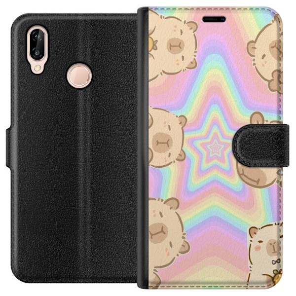 Huawei P20 lite Plånboksfodral Kawaii Capybara Galaxy Söt An