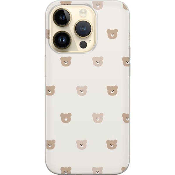 Apple iPhone 14 Pro Gennemsigtig cover Teddybaggrund - søde teddybjørne mod en blød baggrund