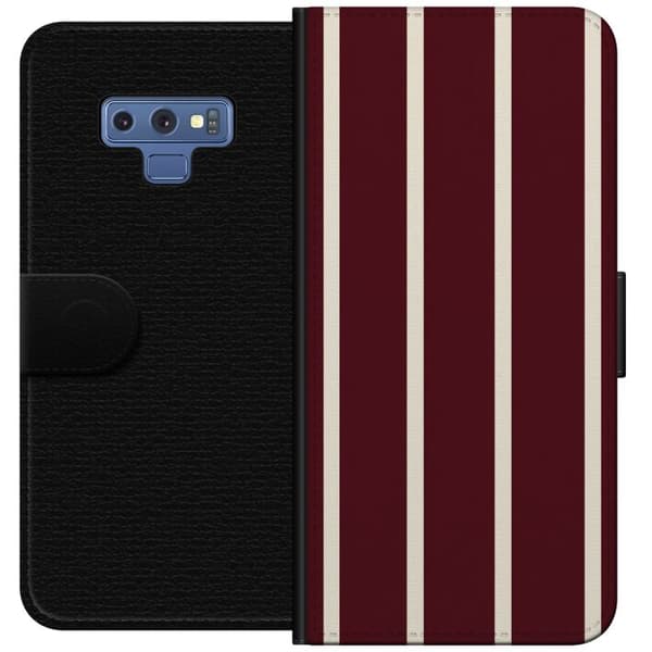 Kompatibel Tegnebogsetui til Samsung Galaxy Note9 Vinrøde striber rød