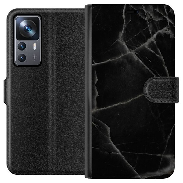 Xiaomi 12T Pro Tegnebogsetui Sort marmor