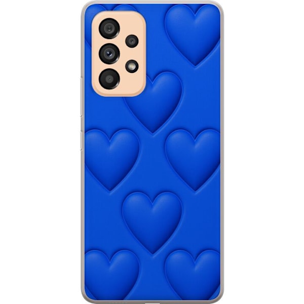 Samsung Galaxy A53 5G Läpinäkyvä kuori Siniset Sydämet