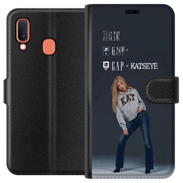 Yhteensopiva Lompakkokotelo Samsung Galaxy A20e KATSEYE blond modebild harmaa
