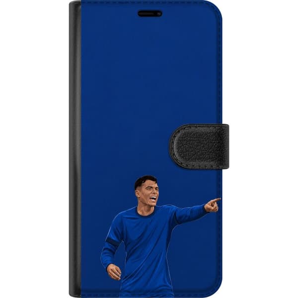 Kompatibel Tegnebogsetui til Huawei P20 lite Silva blå - Thiago Silva i blå kamptrøje mod mørkeblå baggrund blå