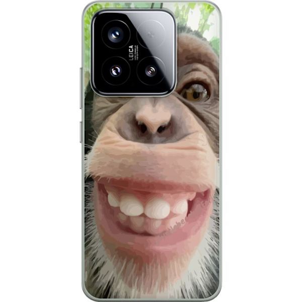 Xiaomi 15 Läpinäkyvä kuori Simpanssi Selfie Rauhallinen Graafinen Suunnittelu Apinan Aihe Suosittu Urban Art Tyyli