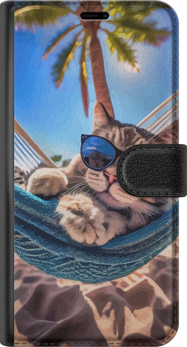 Kompatibelt Plånboksfodral till Apple iPhone 11 Katt på strand