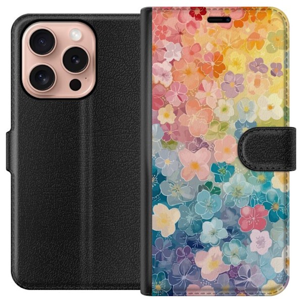 Apple iPhone 16 Pro Plånboksfodral Småblomster