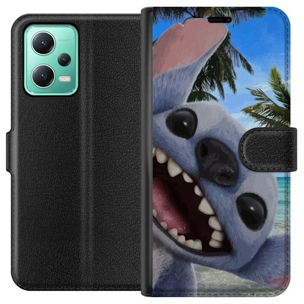 Xiaomi Redmi Note 12 Plånboksfodral Stitch mobilskal med Palmer i söt vänskapsdesign