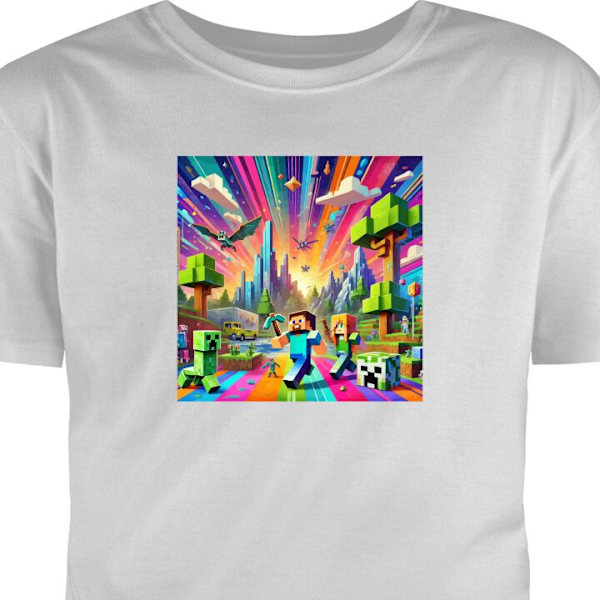 Barn-T-shirt | Bekväm T-shirt för Barn Fortnite vs Minecraft grå 5-6 År