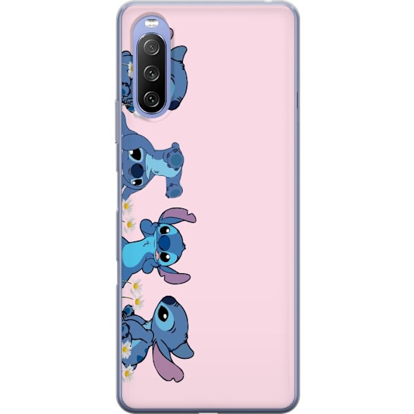 Sony Xperia 10 III Genomskinligt Skal Stitch Skratt & Bus – Perfekt för Mobilskal eller Poster