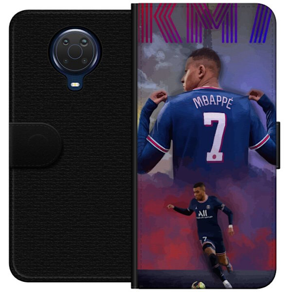 Nokia G20 Tegnebogsetui MAP Fodbold Design Grafisk Mønster Moderne Sportsmotiv Trend Fodbold Populær Grafisk Stil Motiv