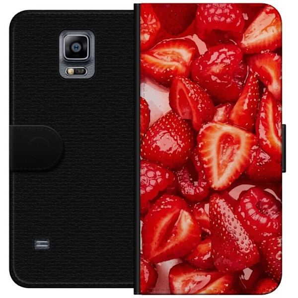 Samsung Galaxy Note 4 Lompakkokotelo Mansikkakuviointi - makea motiivi kesäfiiliksellä