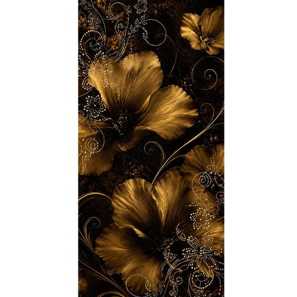 Kompatibel Tegnebogsetui til Apple iPhone 13 Pro Gylden Noir-blomstring sort
