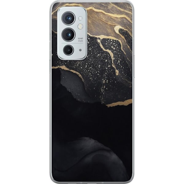 OnePlus 9RT 5G Gennemsigtig cover Sort guld abstrakt