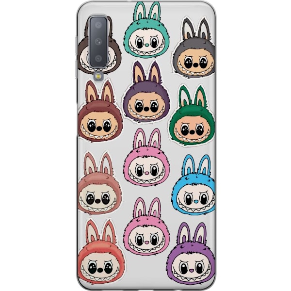 Samsung Galaxy A7 (2018) Läpinäkyvä kuori Labubu Macaron Mo
