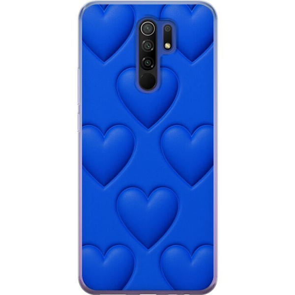 Xiaomi Redmi 9 Läpinäkyvä kuori Siniset Sydämet