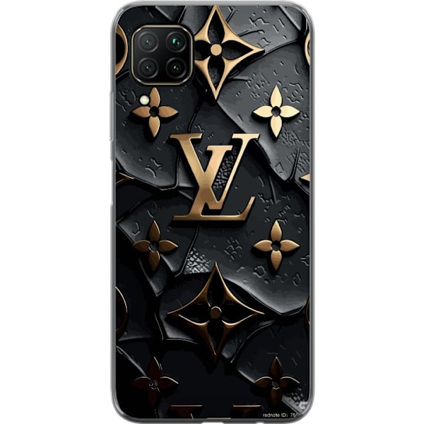 Huawei P40 lite Genomskinligt Skal Louis Vuitton Dark Mode Design Svart Lyx Stil Fashion Populärt Grafiskt Mönster Modeikon Lyxmärke